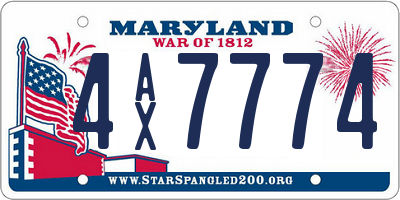 MD license plate 4AX7774