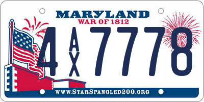 MD license plate 4AX7778