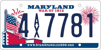 MD license plate 4AX7781