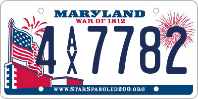 MD license plate 4AX7782