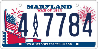 MD license plate 4AX7784