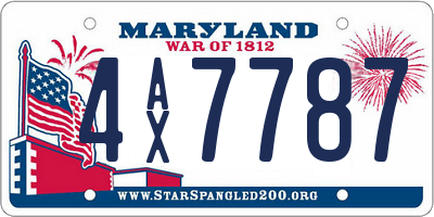 MD license plate 4AX7787