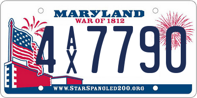 MD license plate 4AX7790