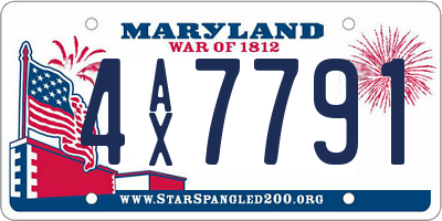 MD license plate 4AX7791