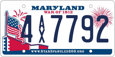 MD license plate 4AX7792