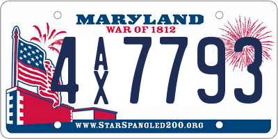 MD license plate 4AX7793
