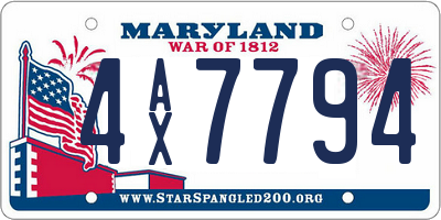 MD license plate 4AX7794