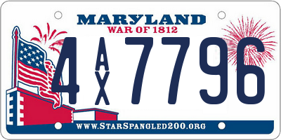 MD license plate 4AX7796