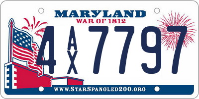 MD license plate 4AX7797