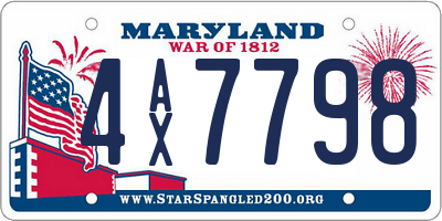 MD license plate 4AX7798