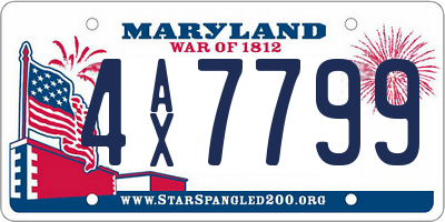MD license plate 4AX7799