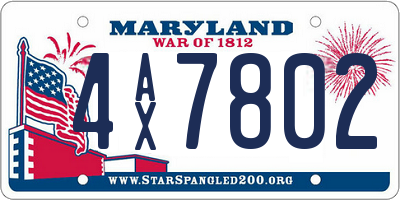 MD license plate 4AX7802