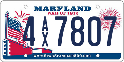 MD license plate 4AX7807
