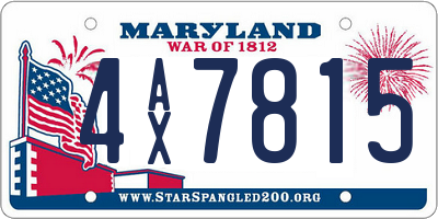 MD license plate 4AX7815