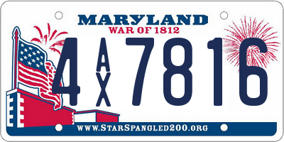 MD license plate 4AX7816