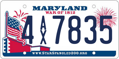 MD license plate 4AX7835