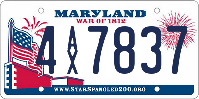 MD license plate 4AX7837