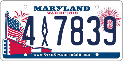 MD license plate 4AX7839