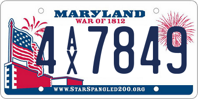MD license plate 4AX7849
