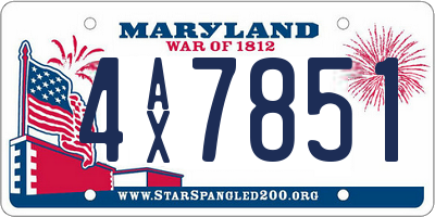 MD license plate 4AX7851