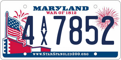 MD license plate 4AX7852