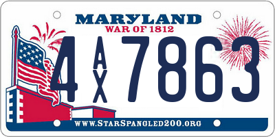 MD license plate 4AX7863