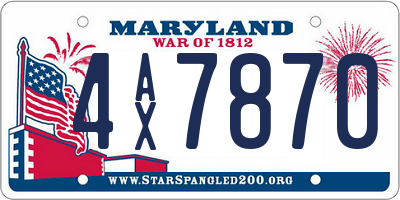 MD license plate 4AX7870