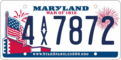 MD license plate 4AX7872