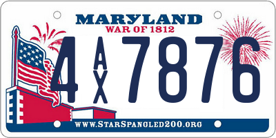 MD license plate 4AX7876