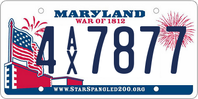 MD license plate 4AX7877