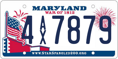 MD license plate 4AX7879