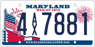 MD license plate 4AX7881