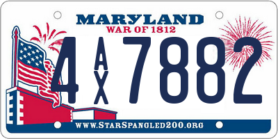 MD license plate 4AX7882