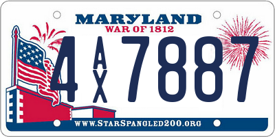 MD license plate 4AX7887