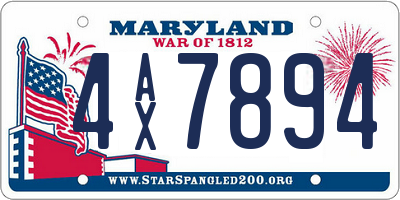 MD license plate 4AX7894