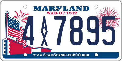 MD license plate 4AX7895