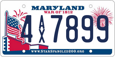MD license plate 4AX7899