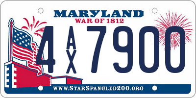 MD license plate 4AX7900