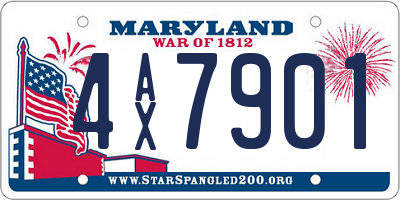 MD license plate 4AX7901