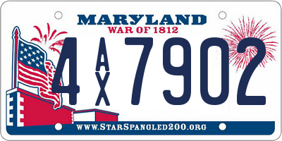 MD license plate 4AX7902