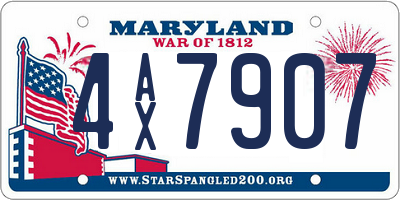 MD license plate 4AX7907