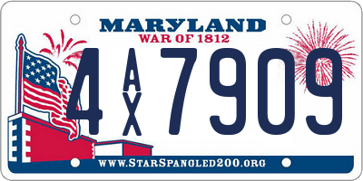 MD license plate 4AX7909