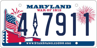 MD license plate 4AX7911