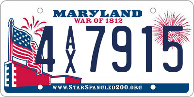 MD license plate 4AX7915