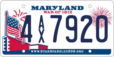 MD license plate 4AX7920