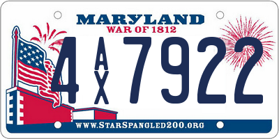 MD license plate 4AX7922