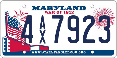 MD license plate 4AX7923