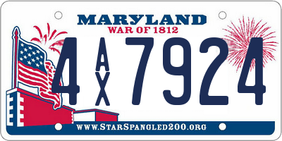 MD license plate 4AX7924