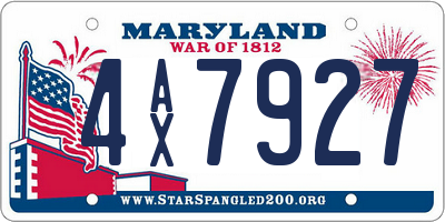 MD license plate 4AX7927