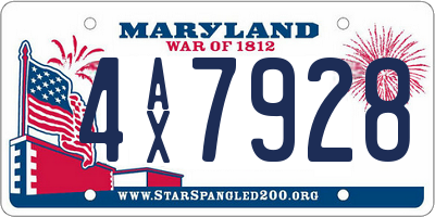 MD license plate 4AX7928